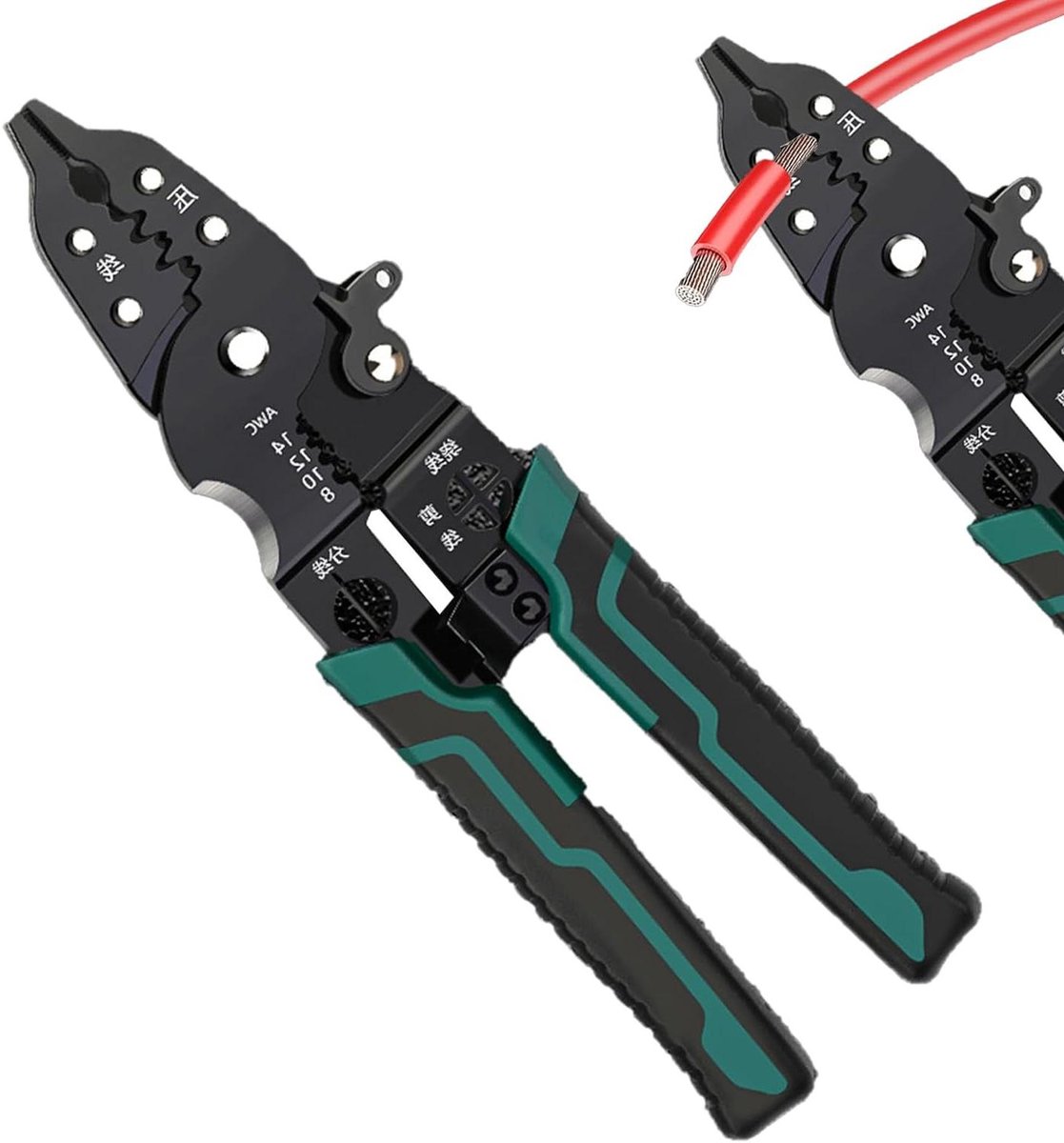 Elektrische Draadstripper - Kabeltang Krimptang - Draad Strippen - Meerdere Stripsleuven - 18.7 cm - Grijs