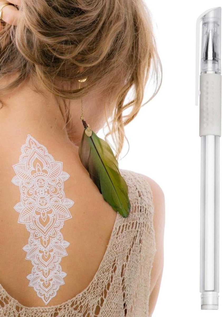Huid Marker Pen - Tattoo Pen - Huid Tekenen - Wateroplosbare Inkt - 145 cm - Wit