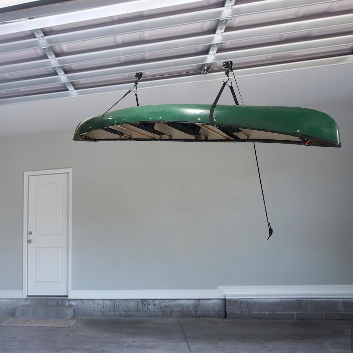 Kajak Hefbrug - Plafondophanging Kano - Ruimte Besparen - Robuuste IJzeren Constructie - Max 57 kg - Zwart