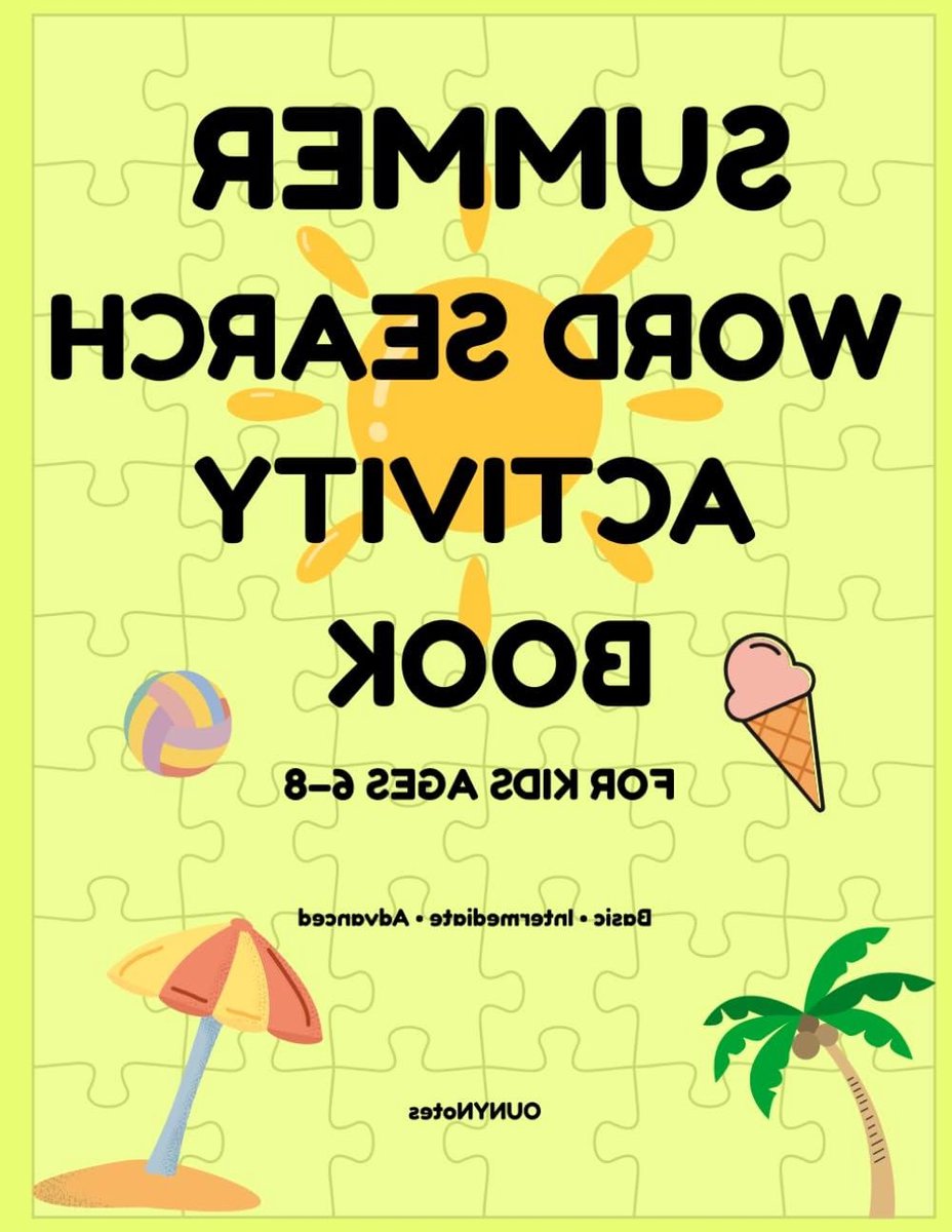 Summer Word Search Activity Book for Kids Ages 6–8: Fun Educational Puzzles with Basic, Intermediate and Advanced Levels