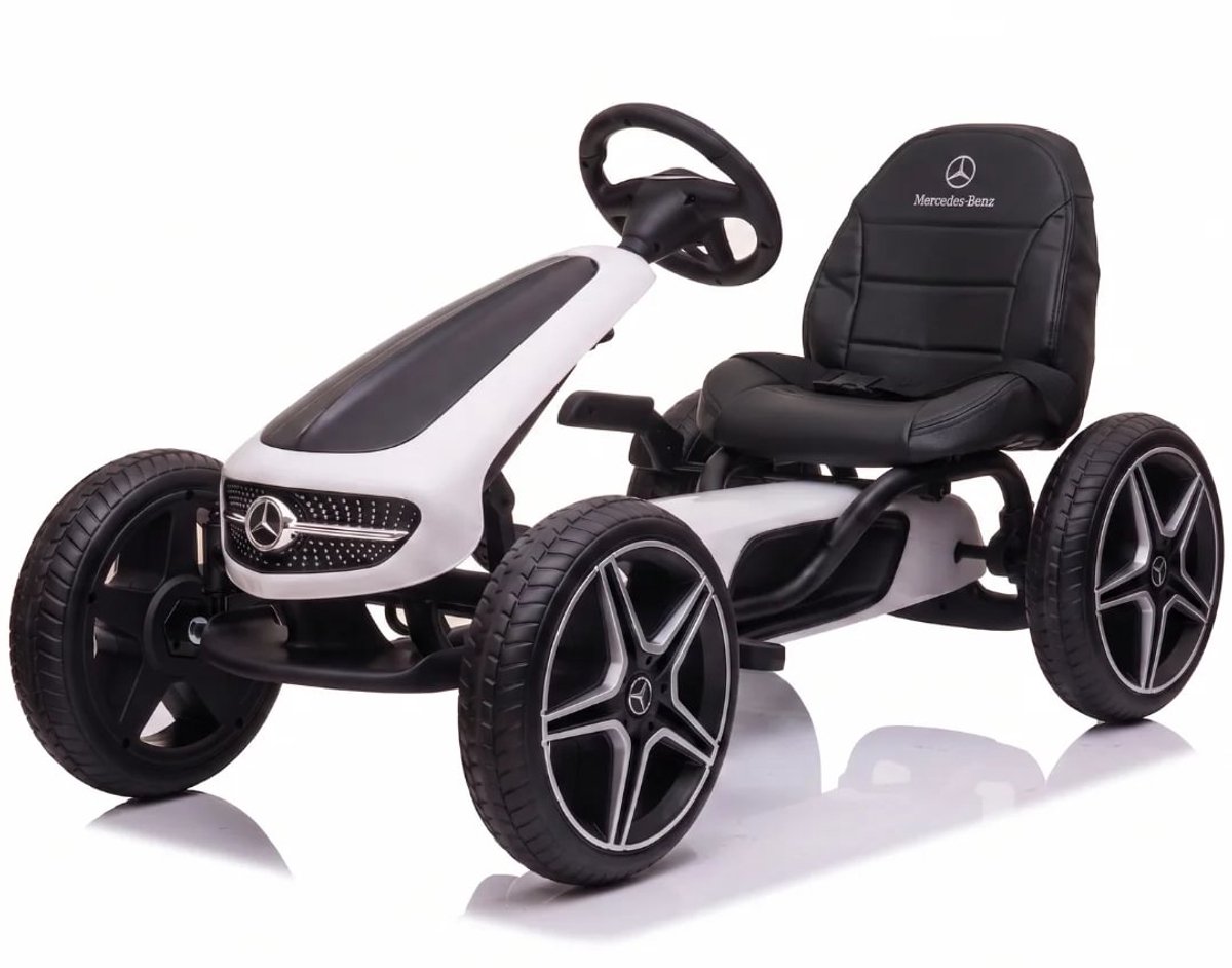 Bol.com Mercedes Skelter 3 tot 7 jaar – Officieel Gelicentieerde Go Kart met Lederen Zitje & Claxon – Kindervoertuig met Verstel... aanbieding