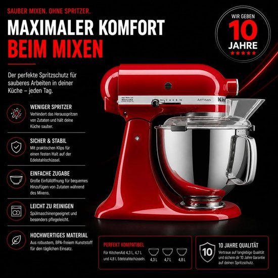 Spatbescherming Keukenmachine - Komdeksel Accessoire - Schoon Werken - Met Vulopening - Middelgrote Maten - Transparant — afbeelding 3