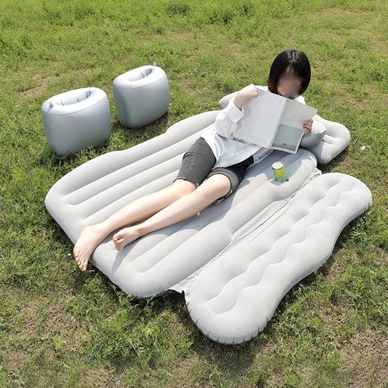 Luchtbed Auto - Opblaasbaar Matras - Comfortabel Slapen - Ergonomisch Ontwerp - Universeel - Grijs — afbeelding 3