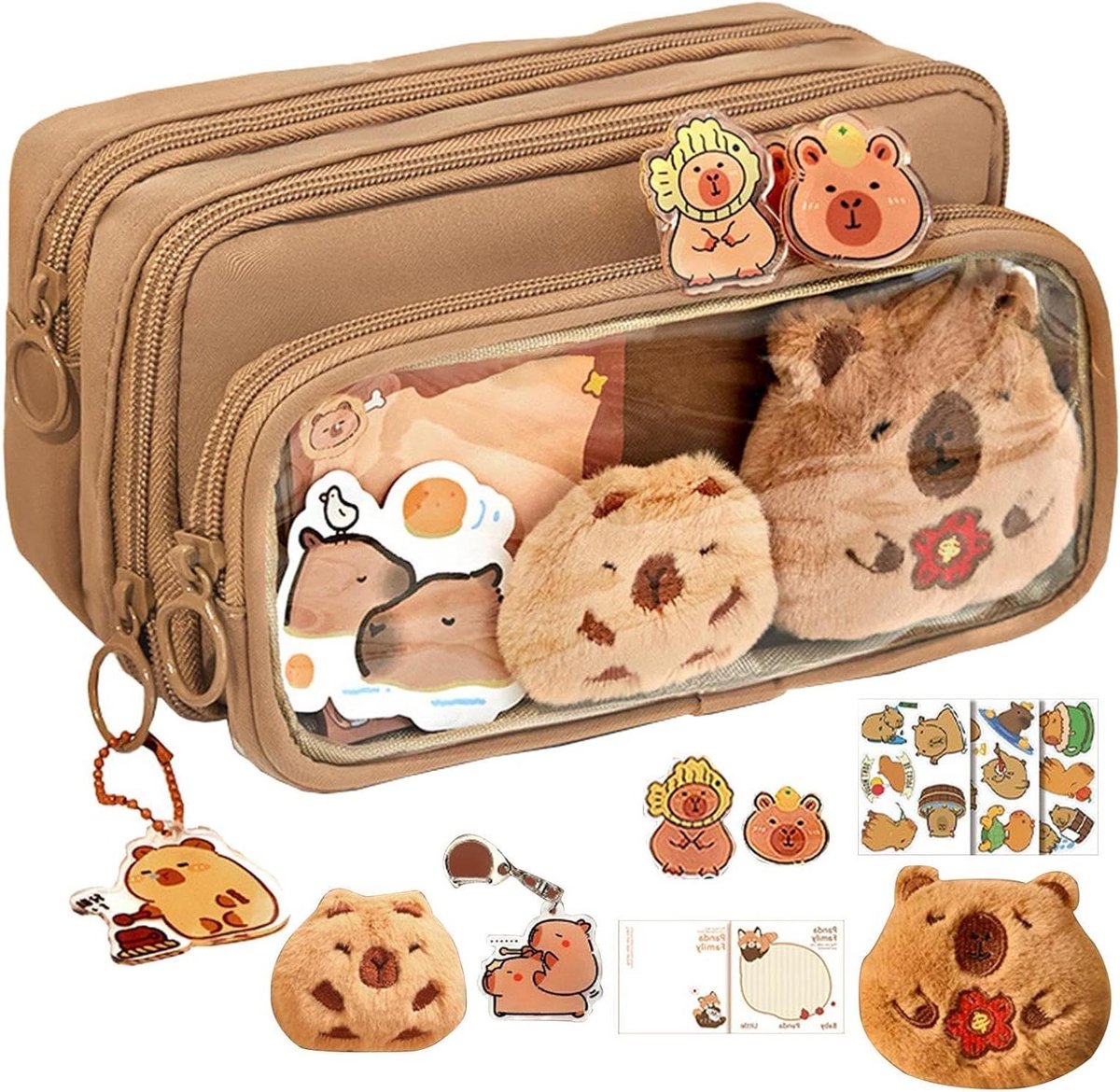 Transparant Etui - Pennenhouder Organizer - Bureau Organisatie - Brede Toegang Opening - 22 x 13 x 6 cm - Transparant