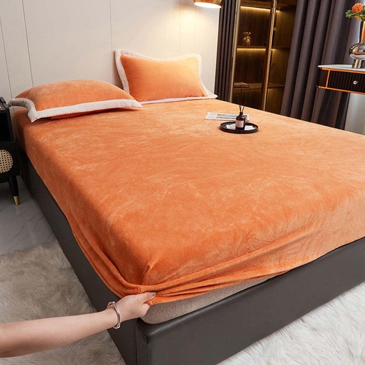 Hoeslaken Flanel - Zachte Lakens - Comfortabel Slapen - Warm En Ademend - Tot 30cm Hoog - Oranje