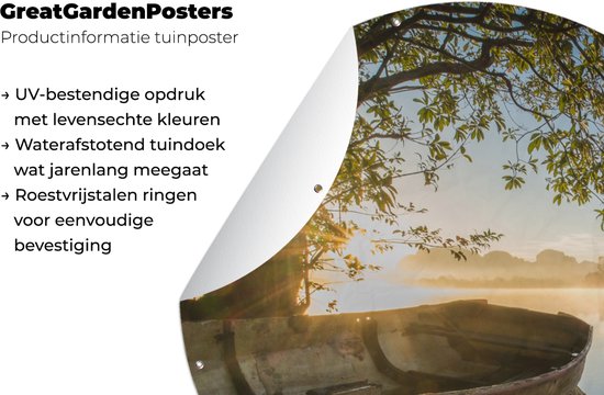 Tuincirkel Thailand - Boot - Boom - 90x90 cm - Ronde Tuinposter - Buiten