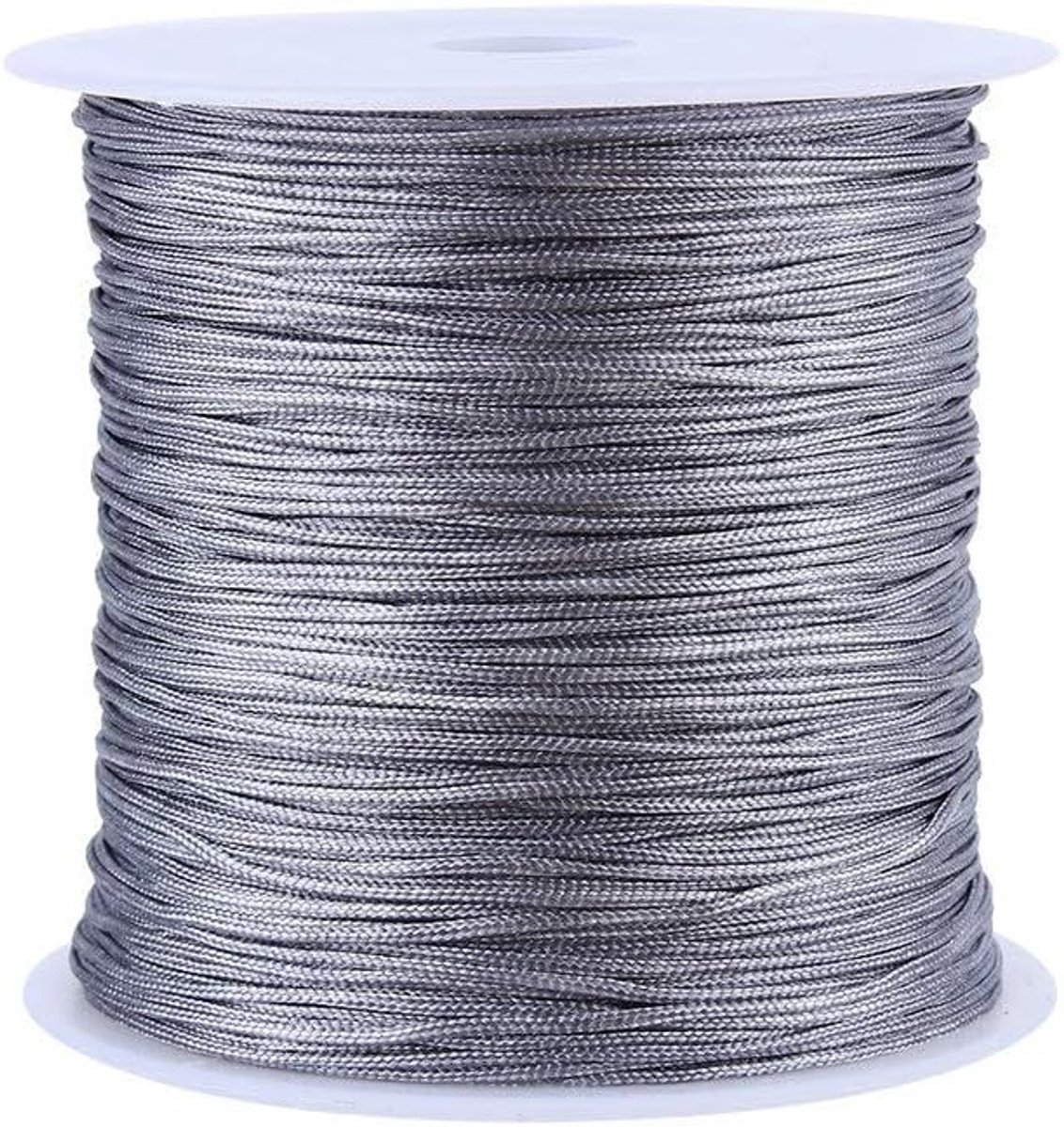 0.8mm Grijze Nylon Chinese Knopdraad voor Macramé en Sieradenmaken - 100M Lengte, Flexibele Draad voor Creatieve Projecten