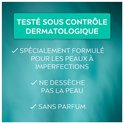 Getest onder dermatologische controle, speciaal geformuleerd voor de huid met imperfecties, droogt de huid niet uit, zonder parfum.