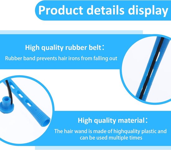 Productdetails: Hoge kwaliteit rubberen band om haarrollers te fixeren. Hoge kwaliteit plastic materiaal voor meervoudig gebruik.