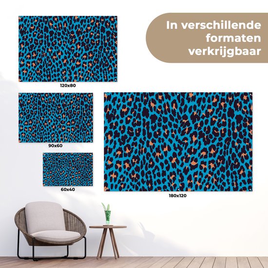 Posters de jardin Imprimé léopard - Design - Blauw - 90x60 cm