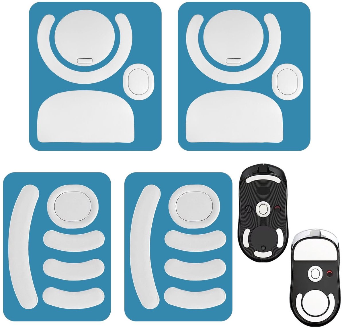 Dailygoods - Dailygoody - Antislip Muisvoetstickers - Professionele Gaming-accessoires - Wit - Duurzame Stickers - Geschikt voor Alle Muizen - 4 Stuks