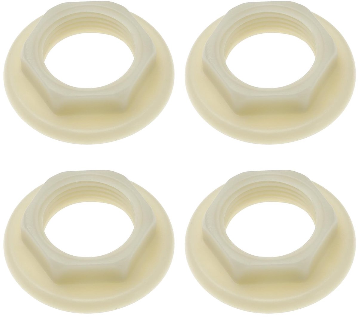 Dailygoods - Dailygoody - Spoelbak Tap Terug Moer - 4 Stuks - Stevig en Duurzaam - Wit - Voor Badkamer en Keuken - Geschikt voor Wastafels en Kranen