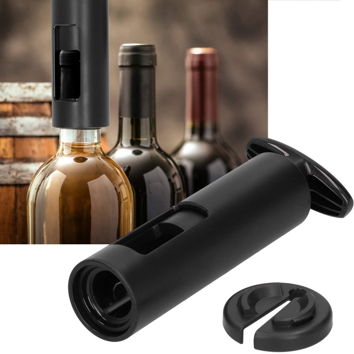Dailygoods - Dailygoody - T-vormige Wijnflesopener - Kurkentrekker - Ideaal voor Wijnliefhebbers - Handig Baraccessoire - Foliesnijder - Keuken- en Bargereedschap