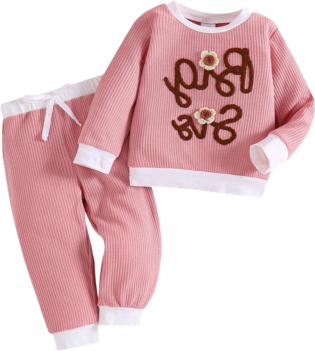 Matching Outfits voor Zusjes - Meisjes Sweatshirt en Broek Set in Roze voor Herfst en Winter, Perfect voor Peuters