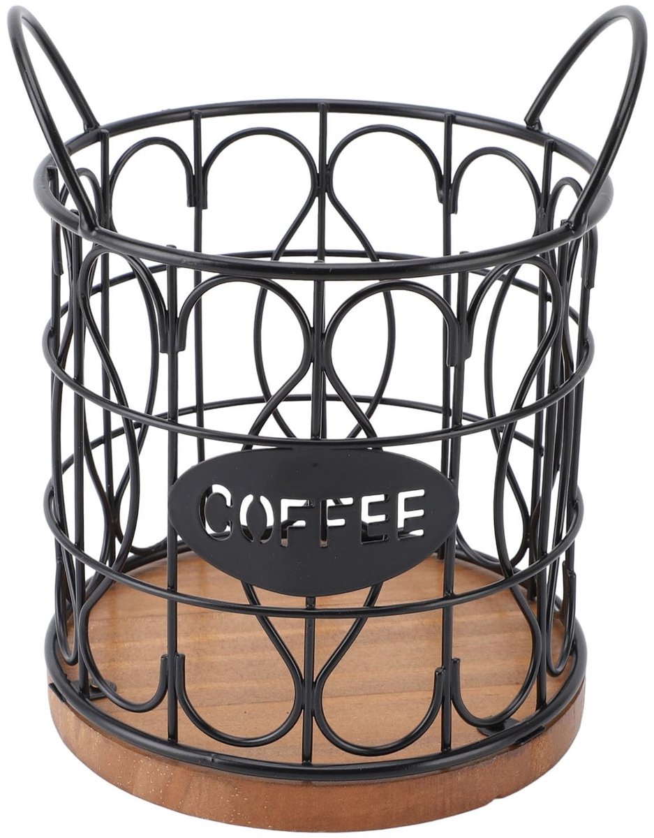 Dailygoods - Dailygoody - Koffiepadhouder - Koffiepadorganizer - Draad K-bekerhouder - Zwart - Koffiepadopslag - Geschikt voor Thuis en Kantoor - Grote Capaciteit