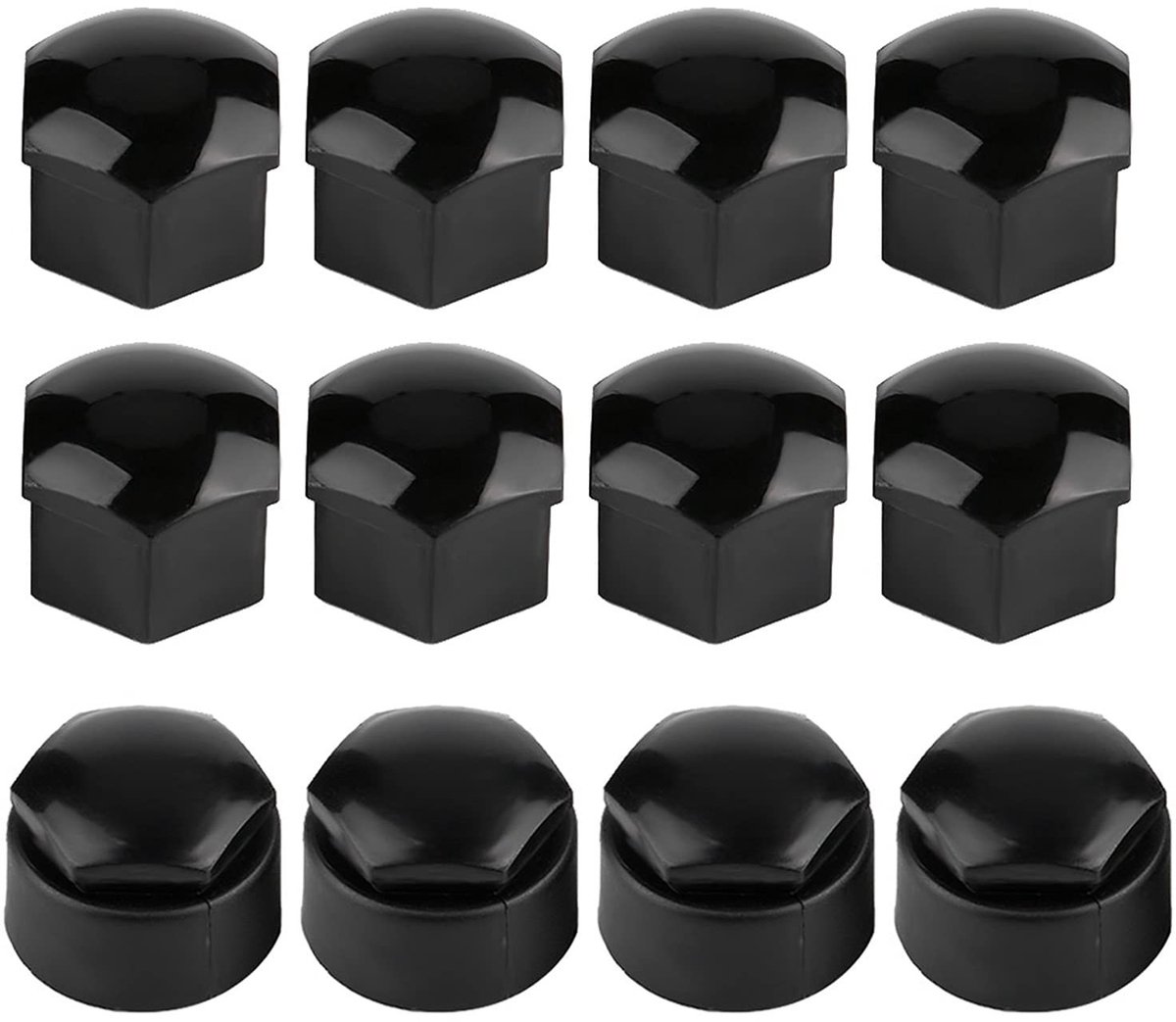 Dailygoods - Dailygoody - Wielmoerdoppen 17 Mm - Antidiefstal - Zwart Glanzend - Bescherming voor Auto - 20 Stks - Geschikt voor Auto's - Moer Afdekkap