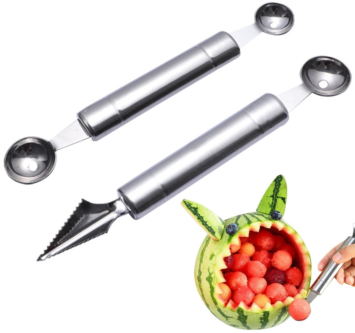 Dailygoods - Kogeluitstekerset van 2 Stuks voor Fruit en Groenten