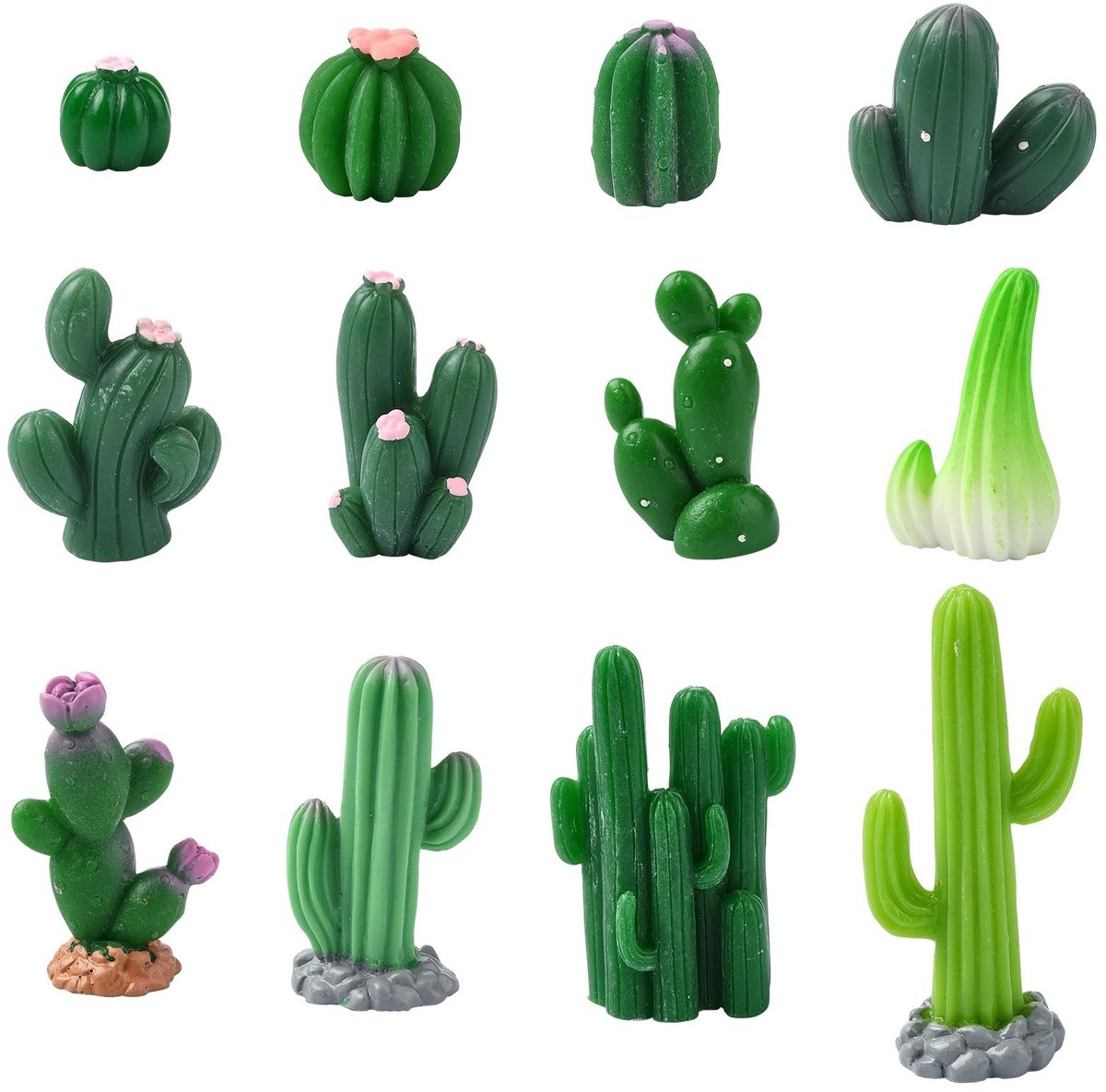 Dailygoods - Set van 60 Miniatuur Groene Cactus Ornamenten voor DIY Decoratie