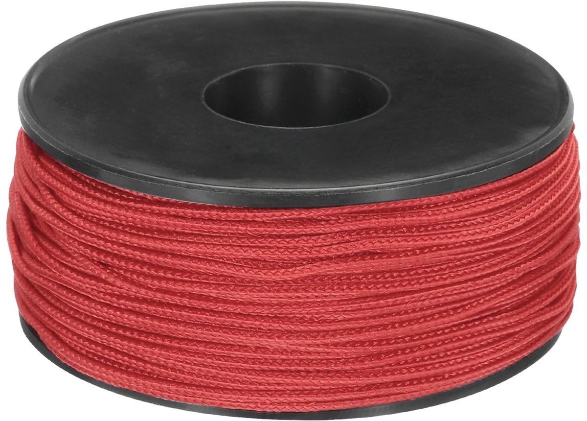 Dailygoods - Micro Paracord 1,18 mm x 50 meter Sterk Touw voor Buitensporten en Doe-Het-Zelf Projecten - Rood