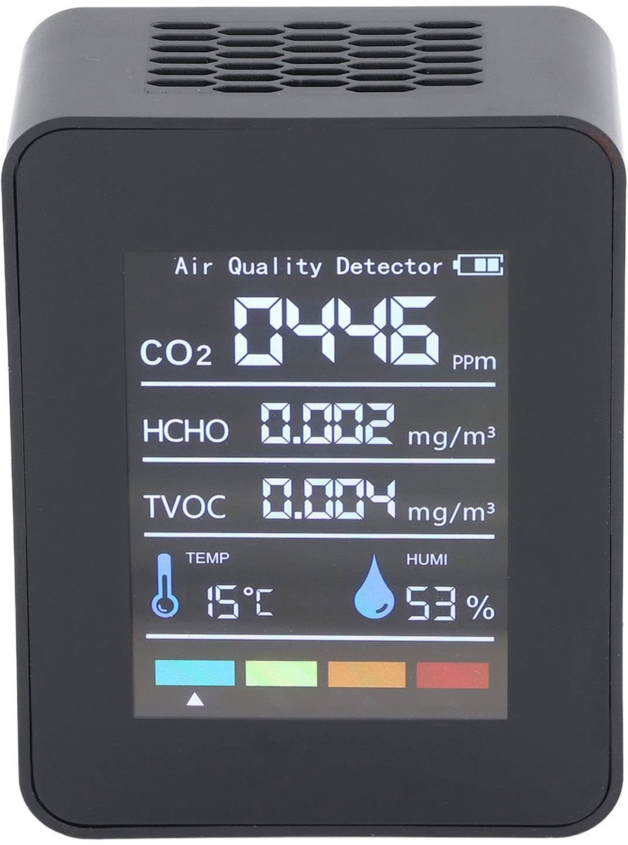 Dailygoods - Dailygoody - CO2 Detector - Luchtkwaliteitsmonitor - Temperatuur- en Vochtigheidsmeter - Voor Thuis en Tuin - Veiligheid - Betrouwbaarheid - Geschikt