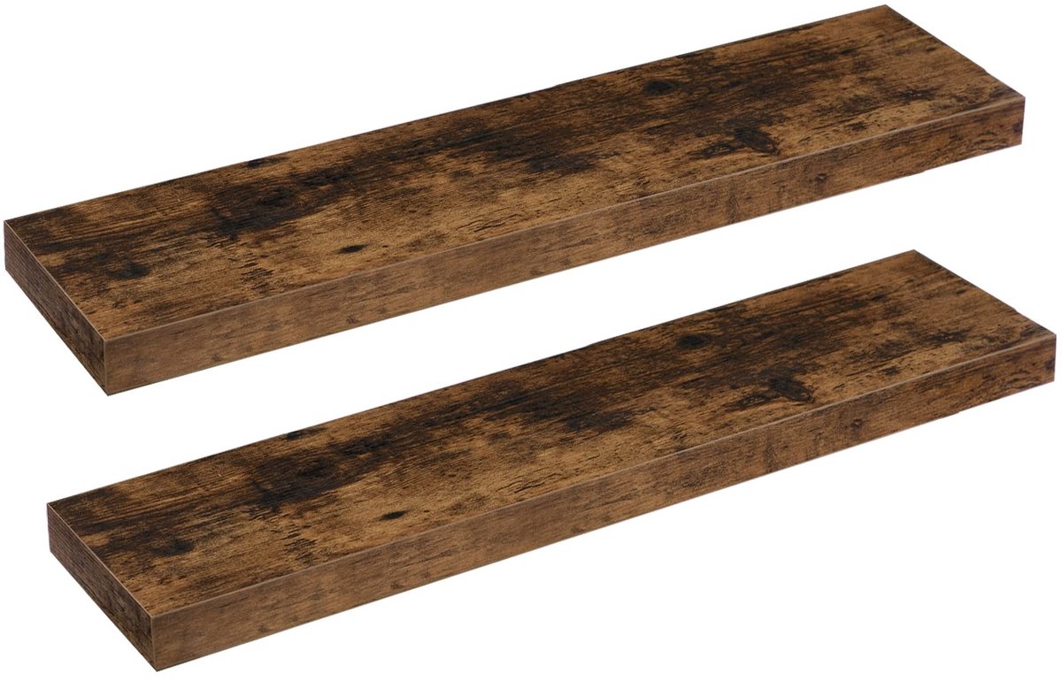 Dailygoods - Zwevende Planken Set van 2 80 cm Rustiek Bruin