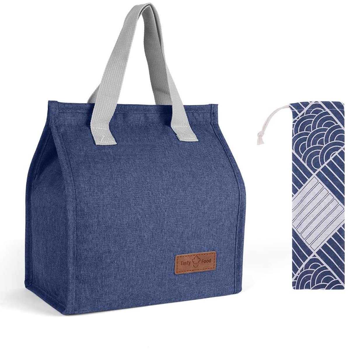 Dailygoods - Dailygoody - Lunchtas - Draagbare koeltas - Isolerend en lekvrij - Marineblauw - Organiser voor werk en school - Comfortabel voor onderweg