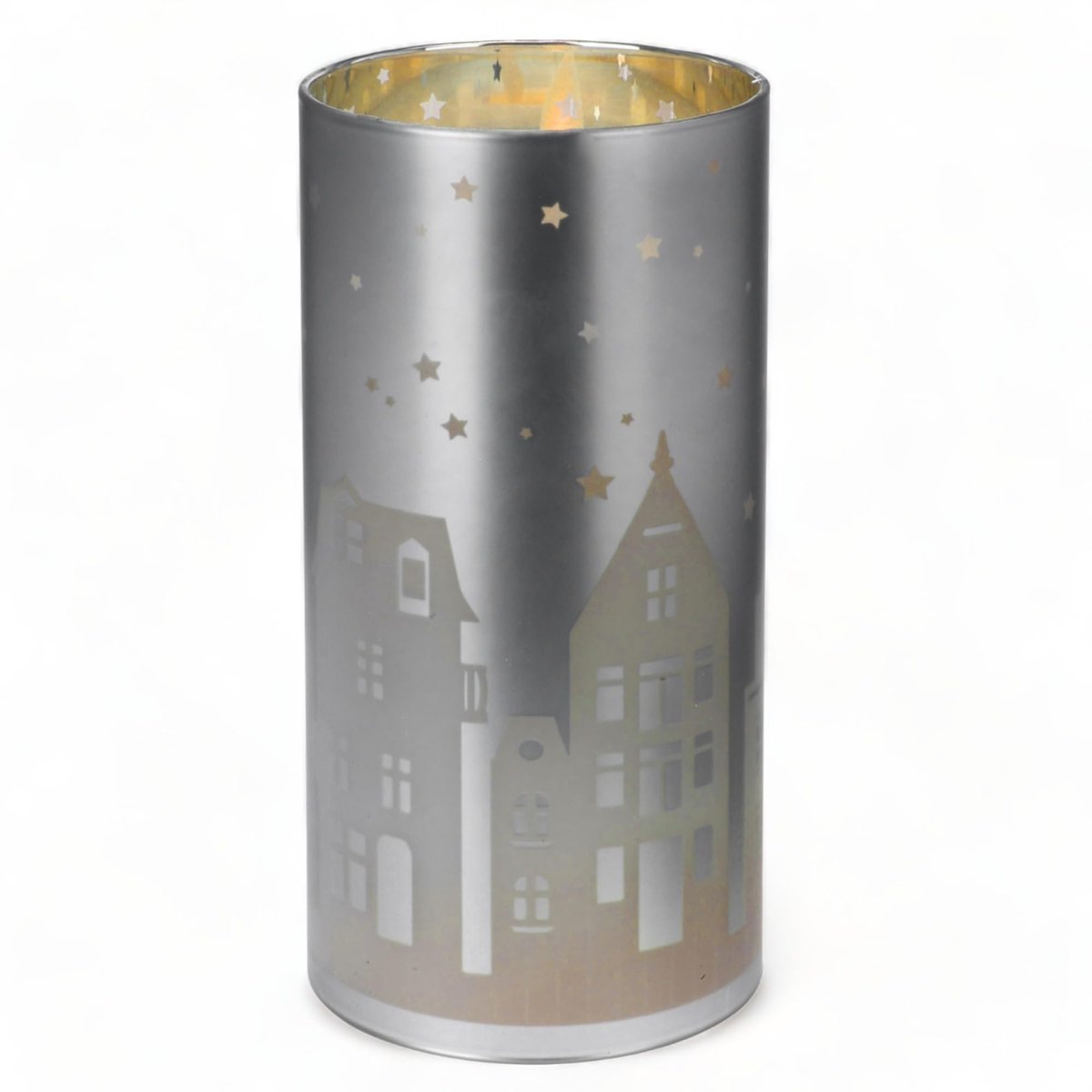 Dailygoods - Dailygoody - Led-kaars - Echte was - Creëert een gezellige sfeer - Zilvergrijs - Mat glas - Realistische warme vlam - Geschikt voor binnen