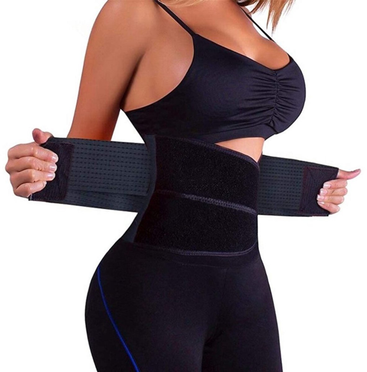 Kleur: Zwart Maat: 95*19 Een corrigerende tailleband die de taille vormgeeft, de onderrug ondersteunt en de buik comprimeert. De band heeft een breed ontwerp en is gemaakt van postpartum stretchstof.