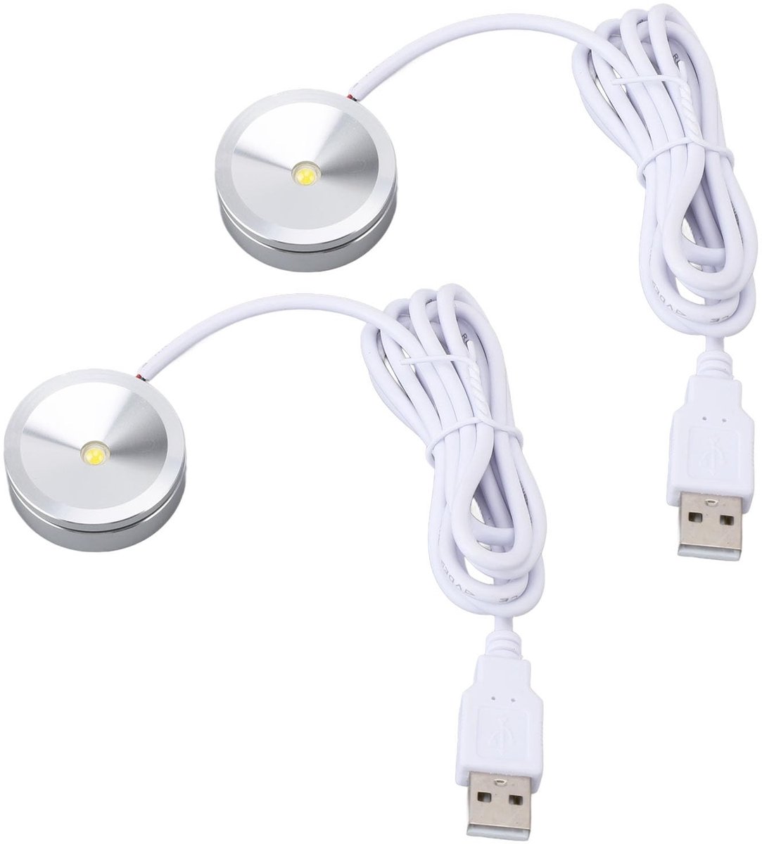Dailygoods - Set van 2 Kleine LED-Lampen met USB-Stekker voor Showcase Verlichting
