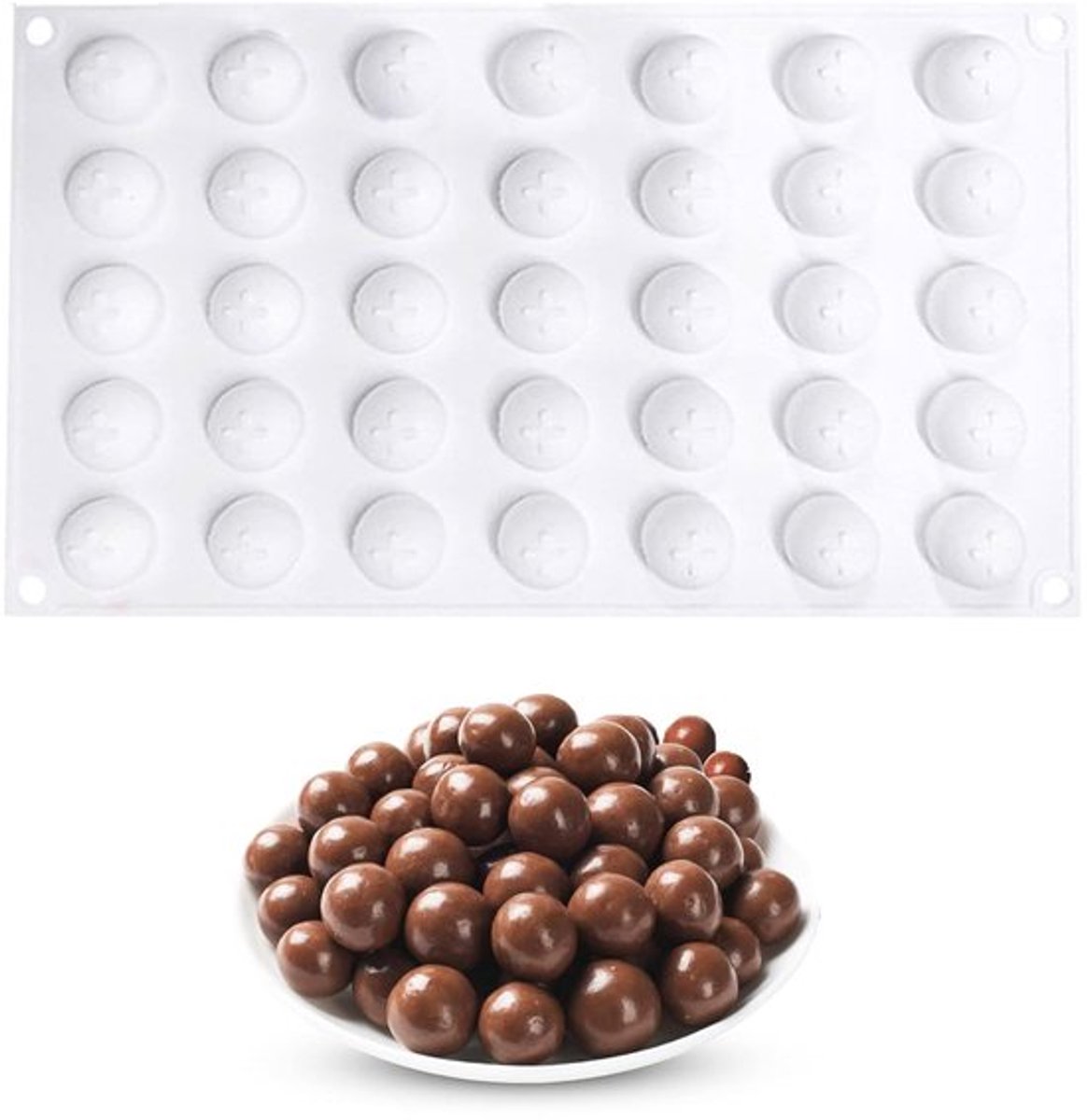 Sferische siliconen mal - Bolvormige chocolade mal - 1 stuk - Voedselveilige siliconen