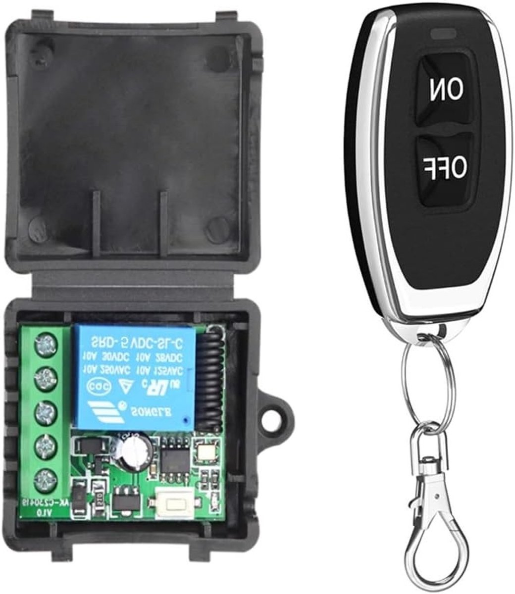 Universele Draadloze Afstandsbediening Schakelaar 433MHz DC 5-30V 1CH Relay Ontvanger met RF Transmitter voor LED, Pomp en Auto (Inclusief 1 Transmitter met 1 Knop en 1 Ontvanger)