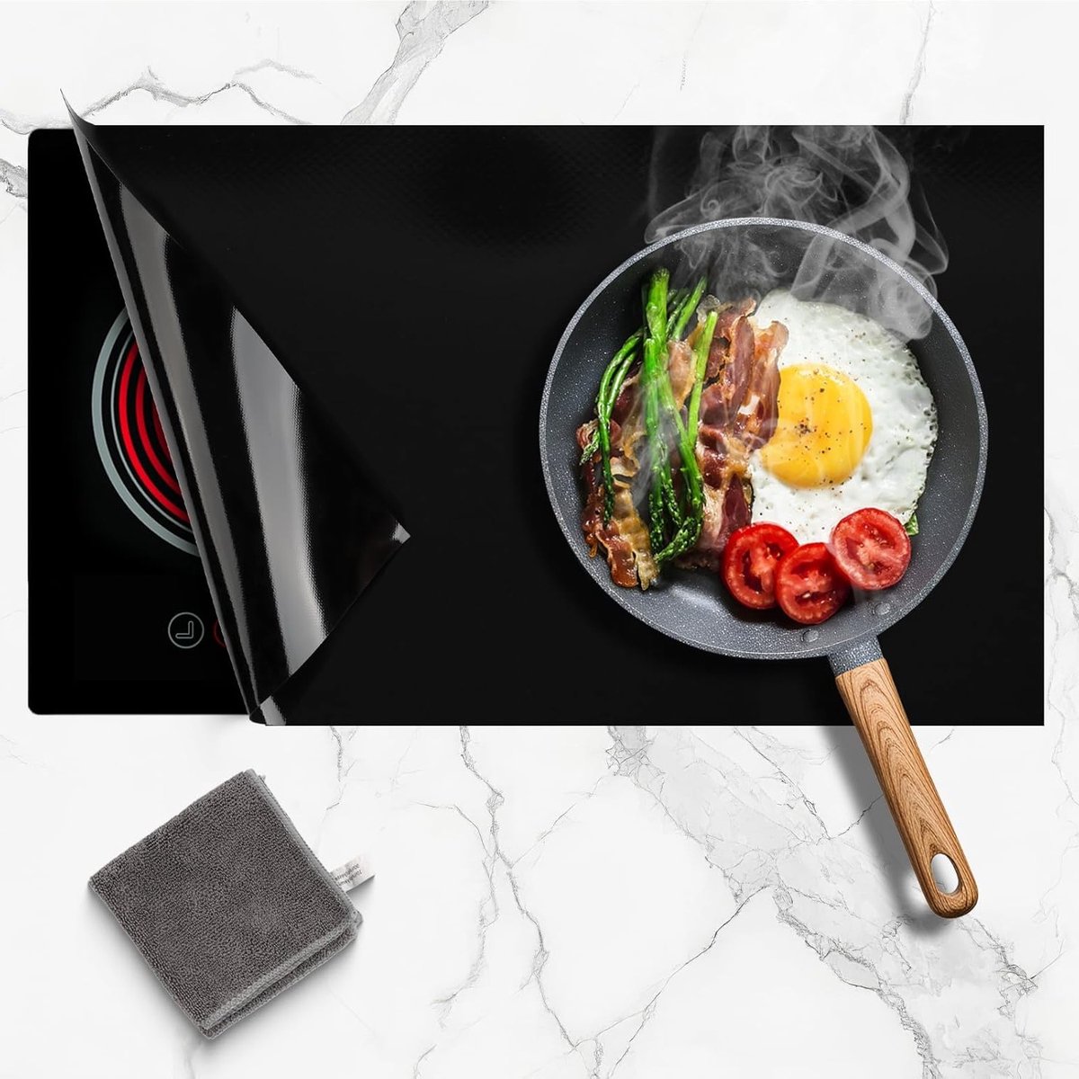 Siliconen Beschermpad voor Inductiekookplaat, Stoommandje en Warmtebescherming, 54 x 90 cm, Multifunctioneel en Hittebestendig