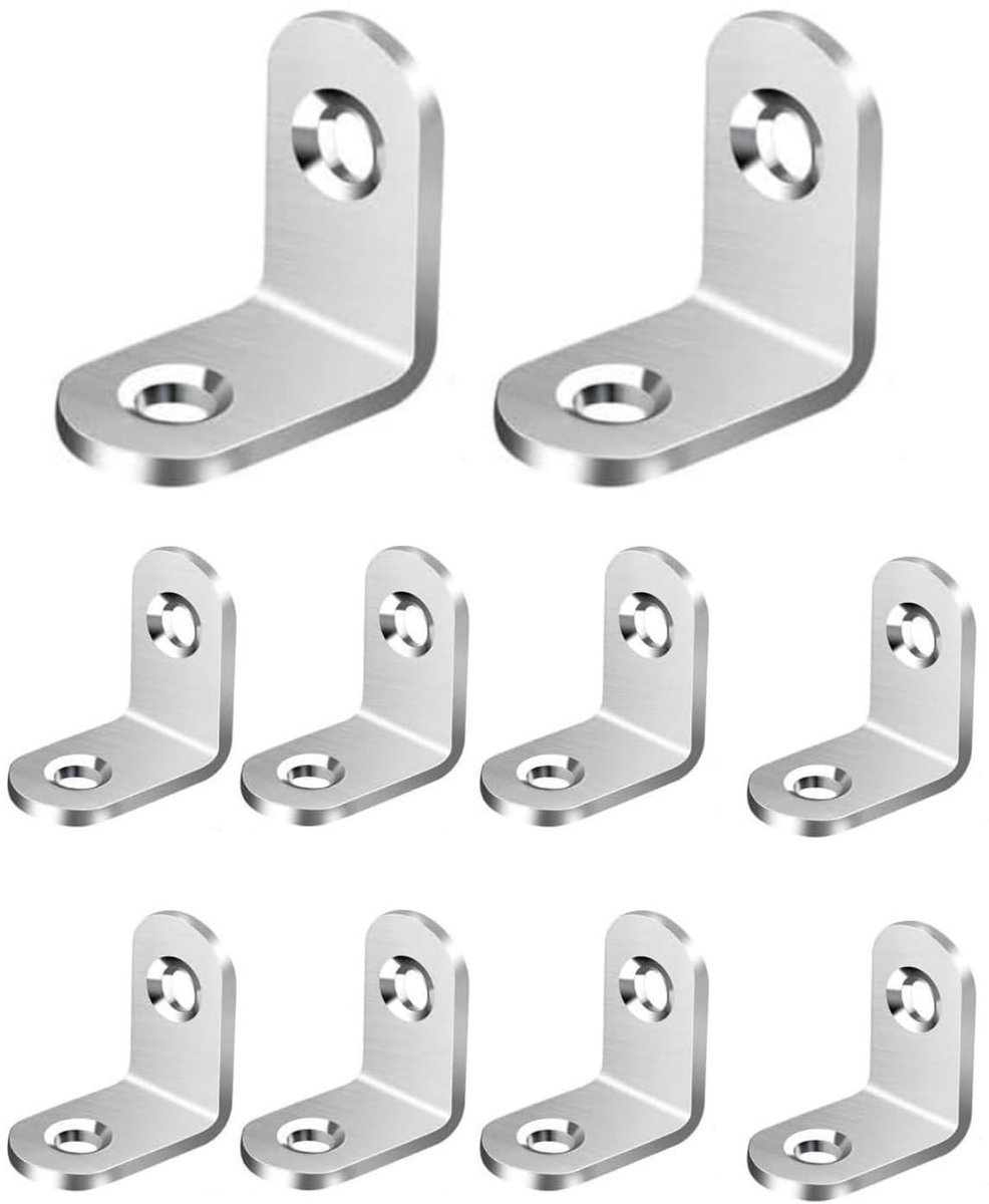 Dailygoody - Laminaatclips - hoekclips - hoogwaardig roestvrij staal - zilverkleurig - voor tafels en stoelen - 30 x 30 x 2 mm - geschikt voor meubels