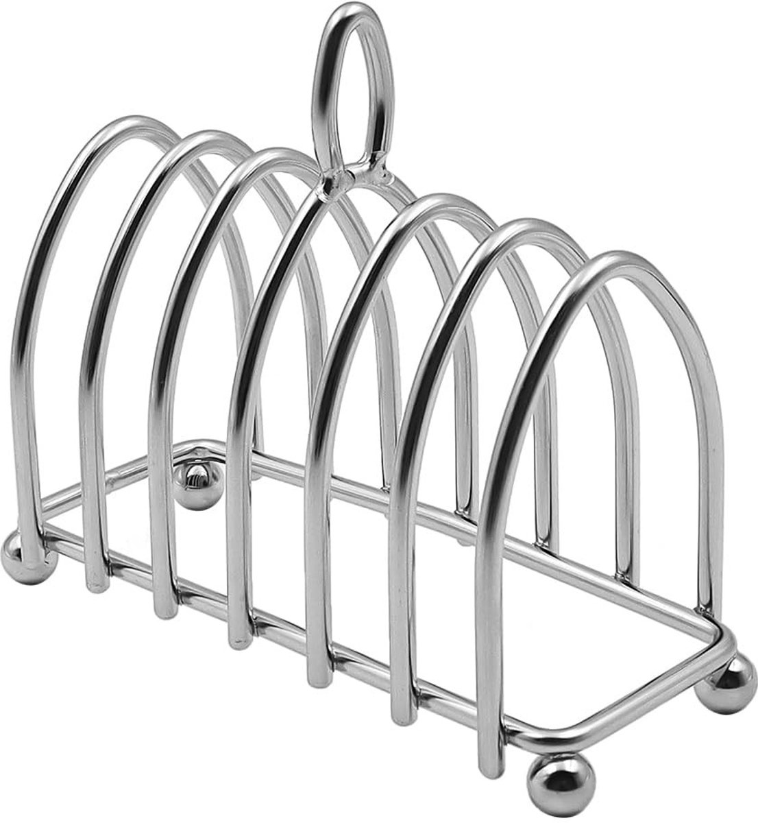 Dailygoods - Dailygoody - 6 Slice Toast Rack - Roestvrijstalen toastrek - Duurzaam en elegant - Geschikt voor keuken en restaurant - Ideaal voor toast - Perfect vo