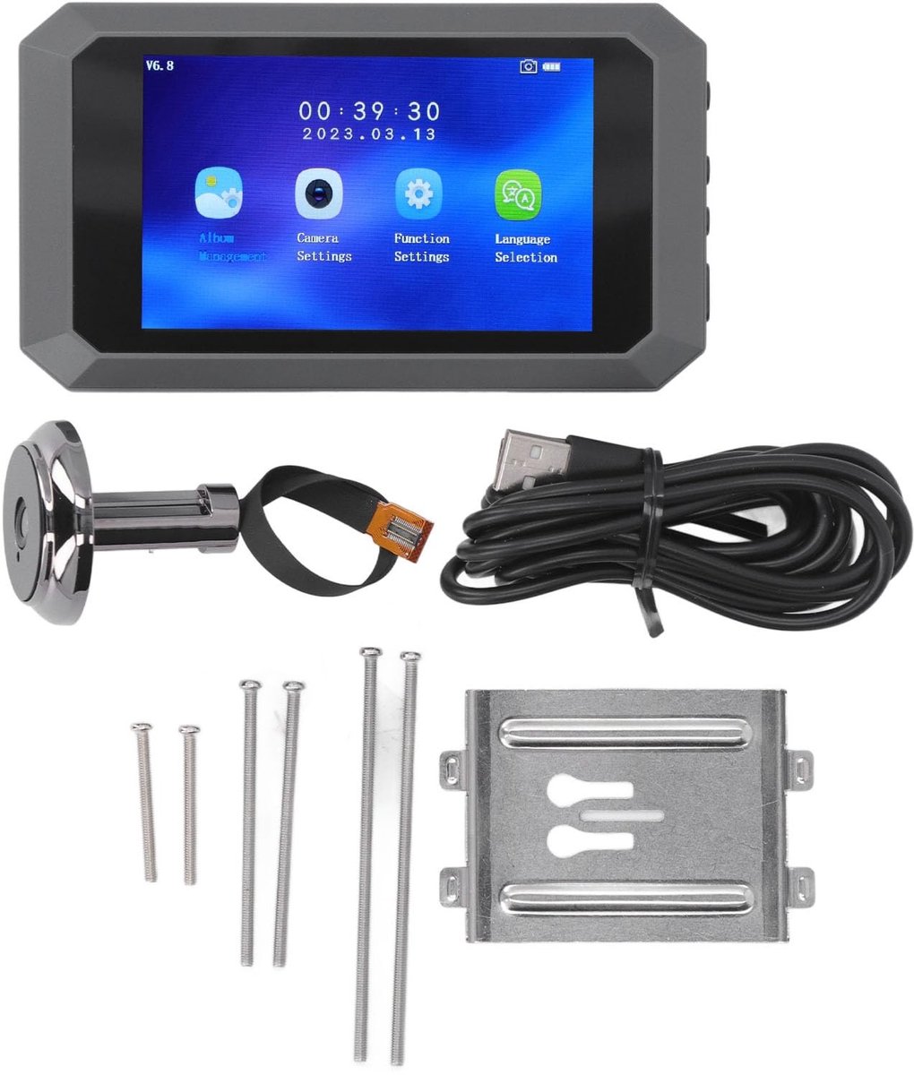 Dailygoods - Dailygoody - Videodeurspion - 1080p kwaliteit - 3,97 inch kleurendisplay - Nachtzicht - 135 graden kijkhoek - Geschikt voor thuisgebruik - Zwart