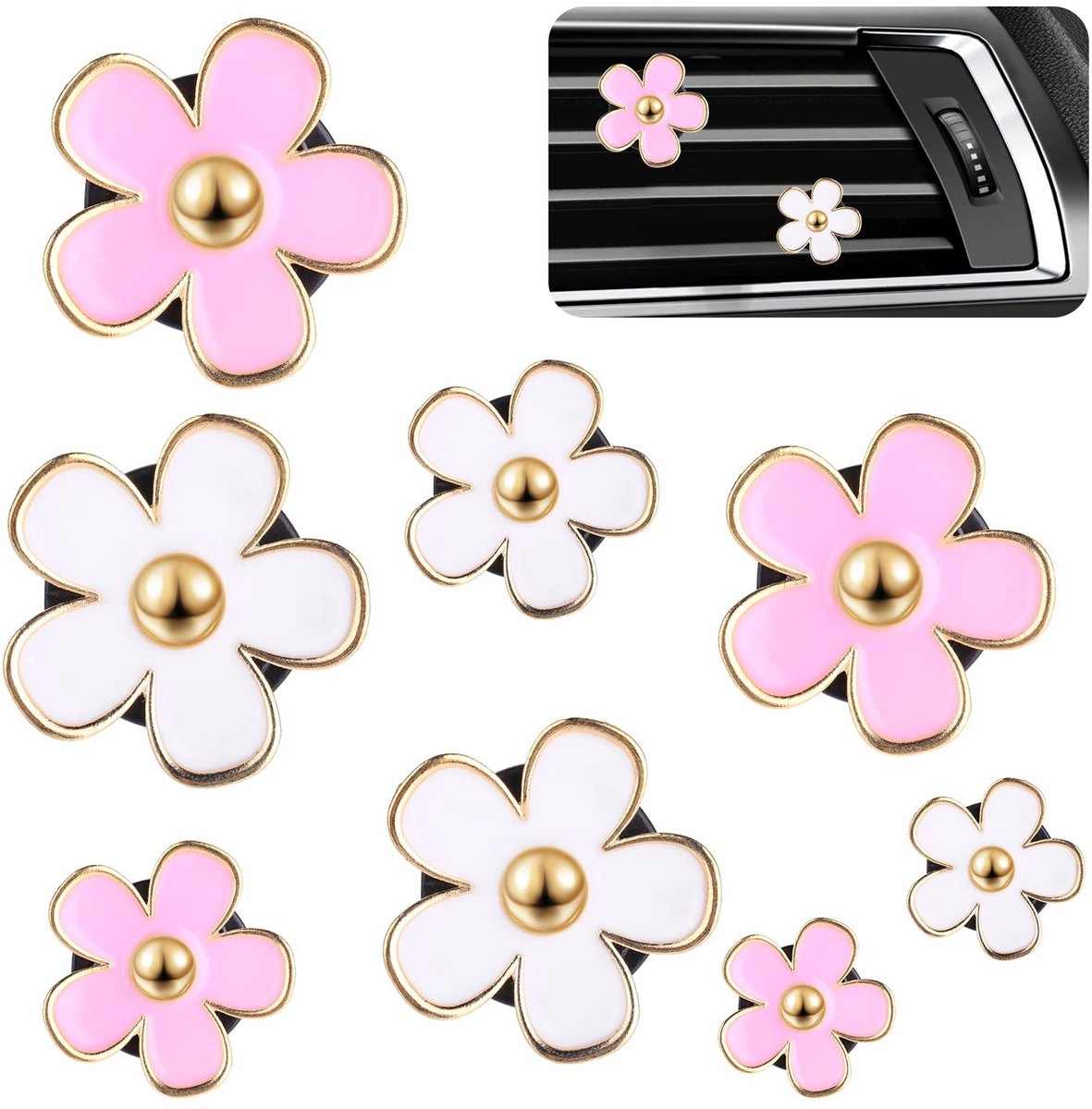 Dailygoods - Madeliefjes Bloem Auto Luchtverfrisser Clip voor Aromatherapie