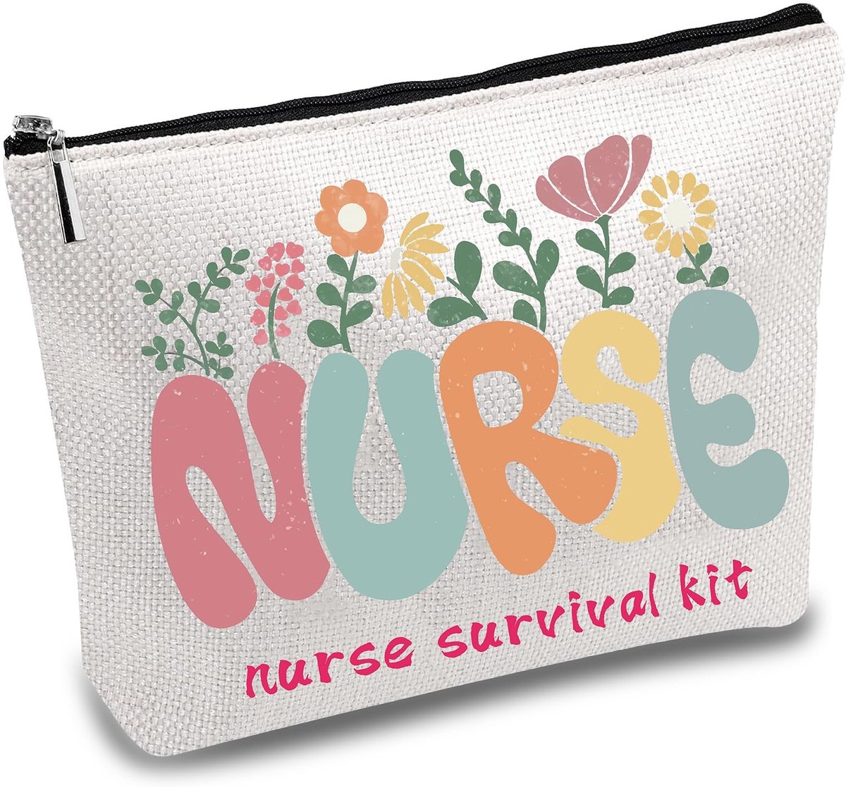 Dailygoods - Dailygoody - Verpleegster Survival Kit - Multifunctionele Make-up Tas - Canvas Toilettas - Grappige Reistas - Schoolbenodigdheden - Geschenk voor Verp