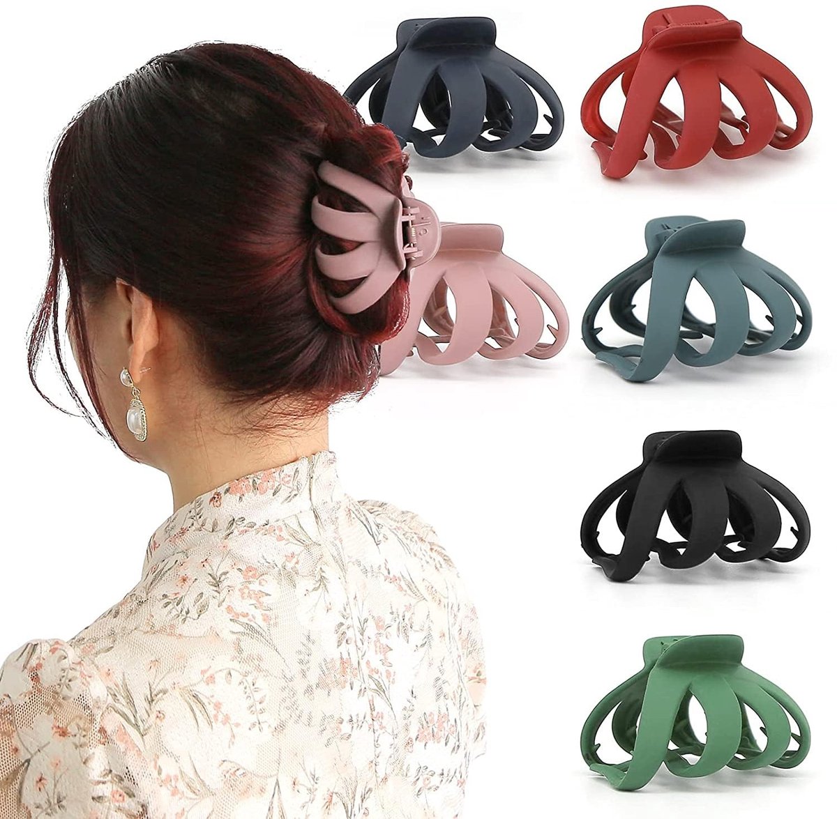 Dailygoods - Dailygoody - Haarklemmen voor dik haar - Antislip haarclips - 6 stuks - Sterke grip - Geschikt voor vrouwen - Dikke haarlokken