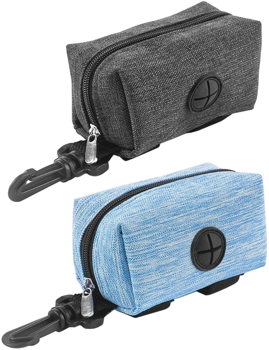 Dailygoods - Dailygoody - Set van 2 Hondenpoepzak Dispensers - Handige Houders voor Dierenliefhebbers (Zwart + Blauw)