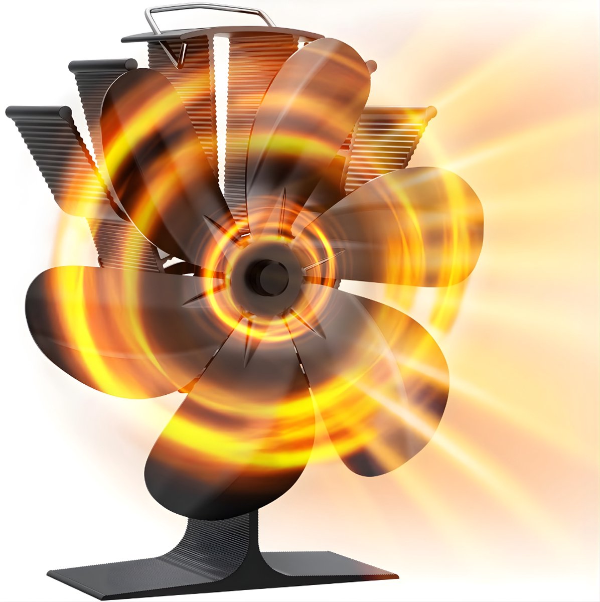 RUX® Kachelventilator - Kachel Elektrisch - Kachelventilator Voor- Zwart - 13cm x 19cm x 22cm
