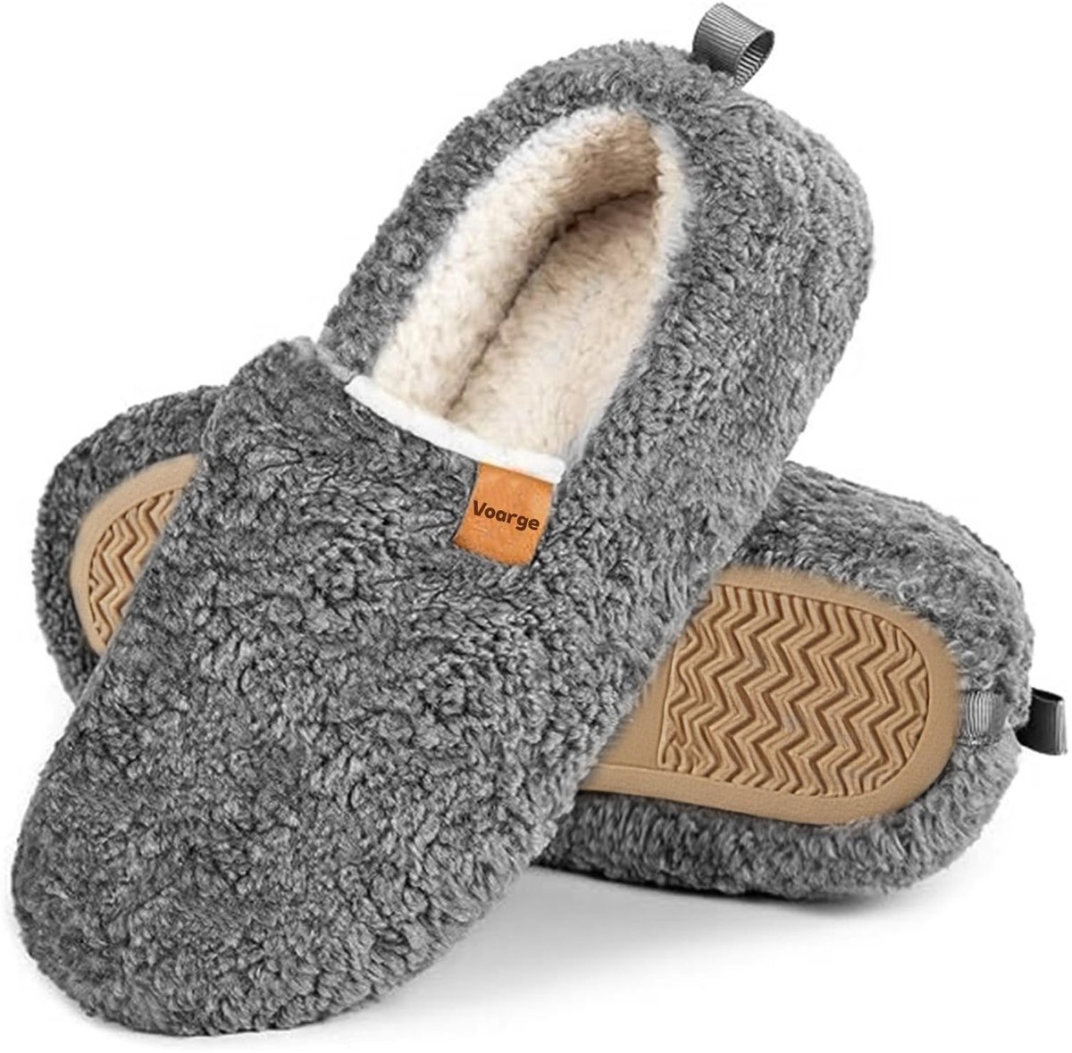 Dailygoods - Dailygoody - Warme Winterpantoffels Dames Kunstwol met Traagschuim - Grijs/Roze