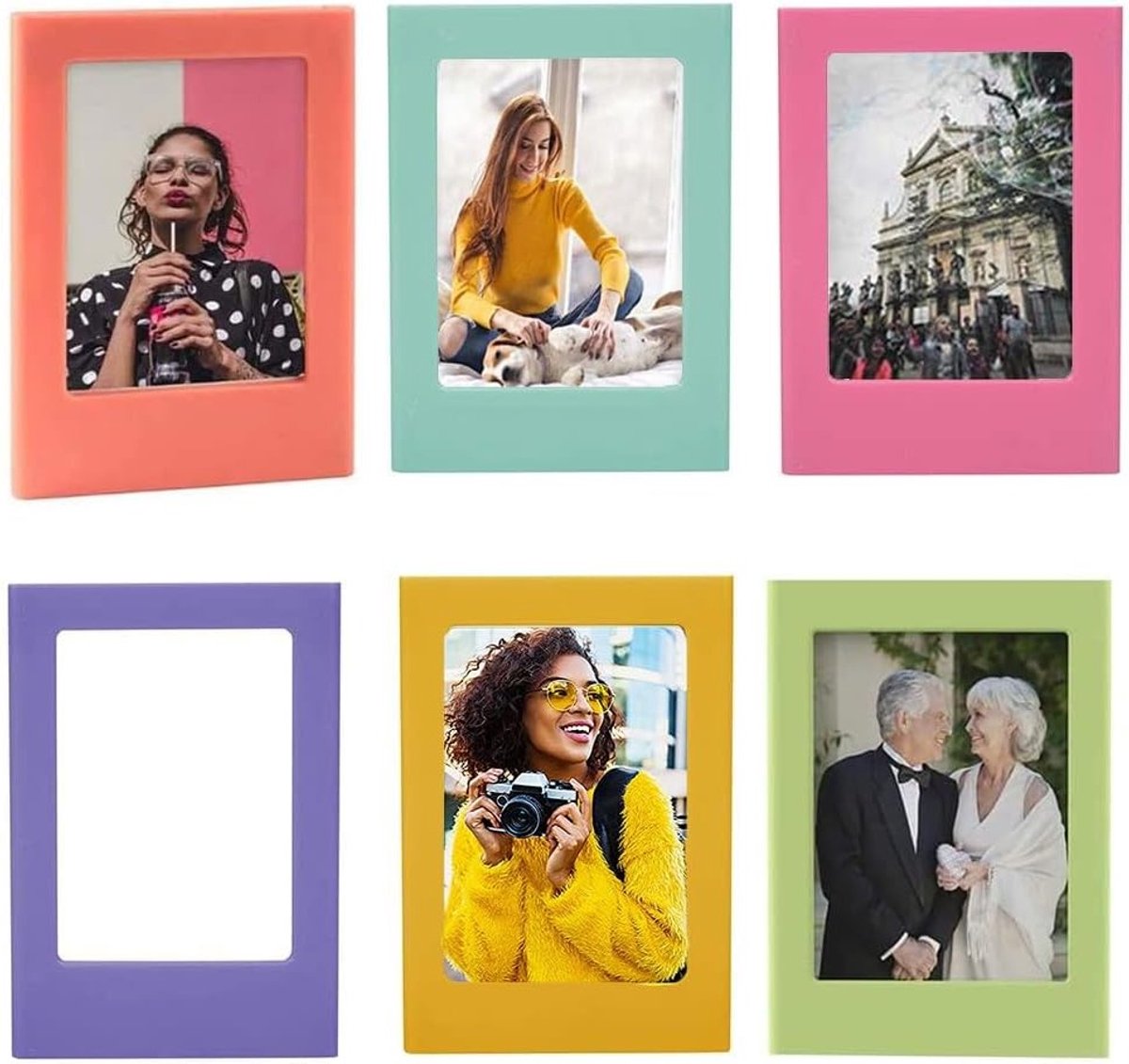 Set van 6 Magnetische Fotolijsten voor de Koelkast - Postcard Fotolijsten, Decoratie voor 