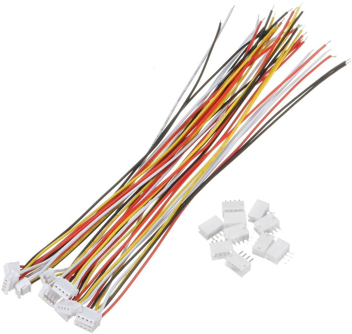 Dailygoods - Dailygoody - 10 Sets 4-polige Mini-Micro-JST Connectoren - Ideaal voor Elektronische Projecten - 150 mm Kabel - Robuuste Bekabeling - Geschikt voor Ga