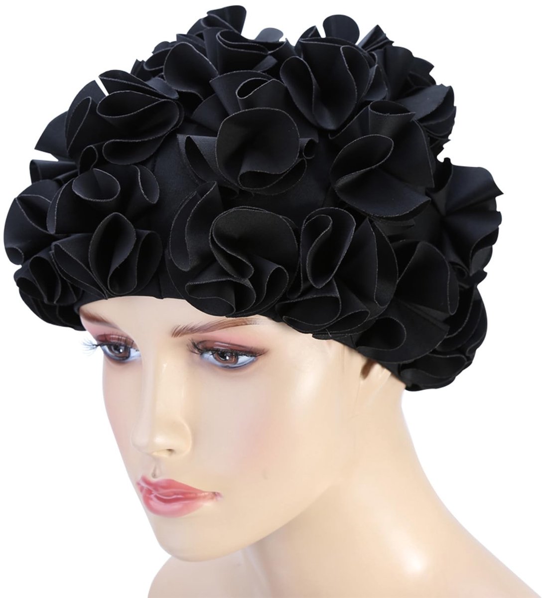 Dailygoods - Dailygoody - Zwemhoed Bloemen - Waterdichte Zwemmuts - Elastisch en Comfortabel - Geschikt voor Dames - Lang Haar - Ideaal voor Zomer en Zwembad