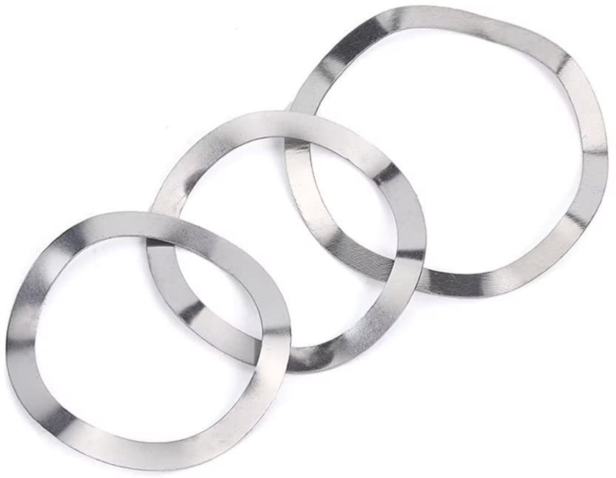 Dailygoods - Dailygoody - Compressieringen - Golfschijven - Veerkrachtige sluitring - 20 stuks - Roestvrij staal - Geschikt voor diverse toepassingen - M31x39