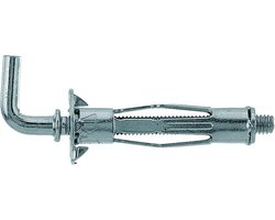 fischer HM 5 x 65 H - metalen hollewandplug met hoekhaken voor het bevestigen van foto's, gordijnrails in plaatbouwmaterialen - 50 stuks - art.nr. 519781
