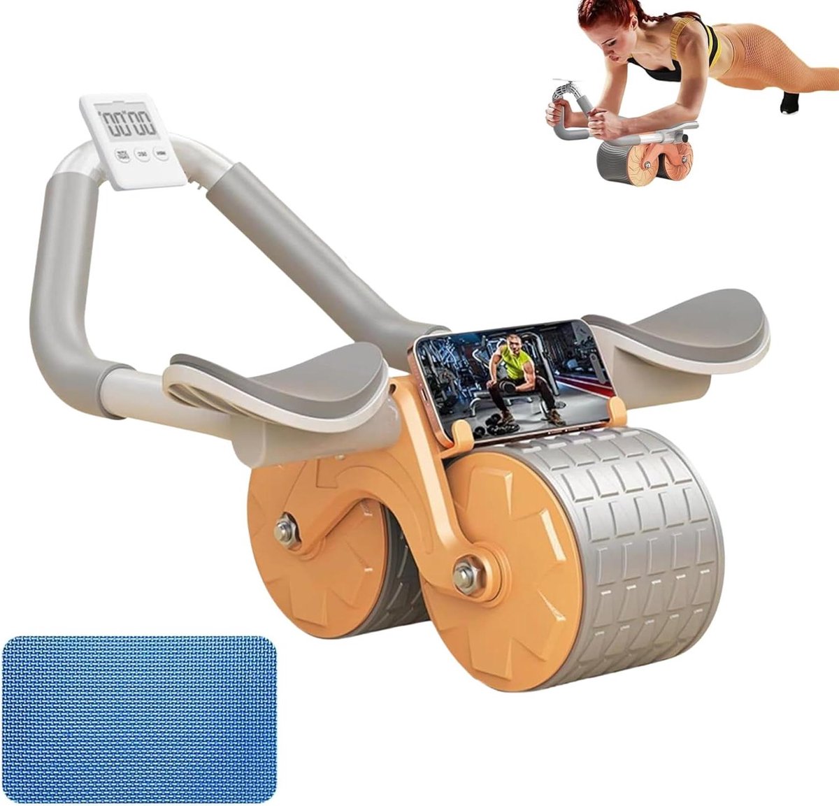 Buikroller met Automatische Rebound - Fitnesswiel Core Trainer - Buikspieren Trainen - Automatische Rebound Technologie