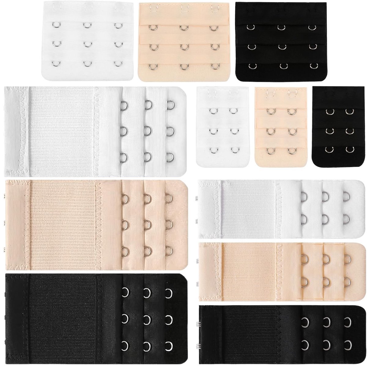 Cosensi - 12 Piece Bra Extension Buckle - Bra Accessoires - Comfortabel en Elastisch - Kleurvarianten - Ondersteuning - Geschikt voor Vrouwen - Acc...