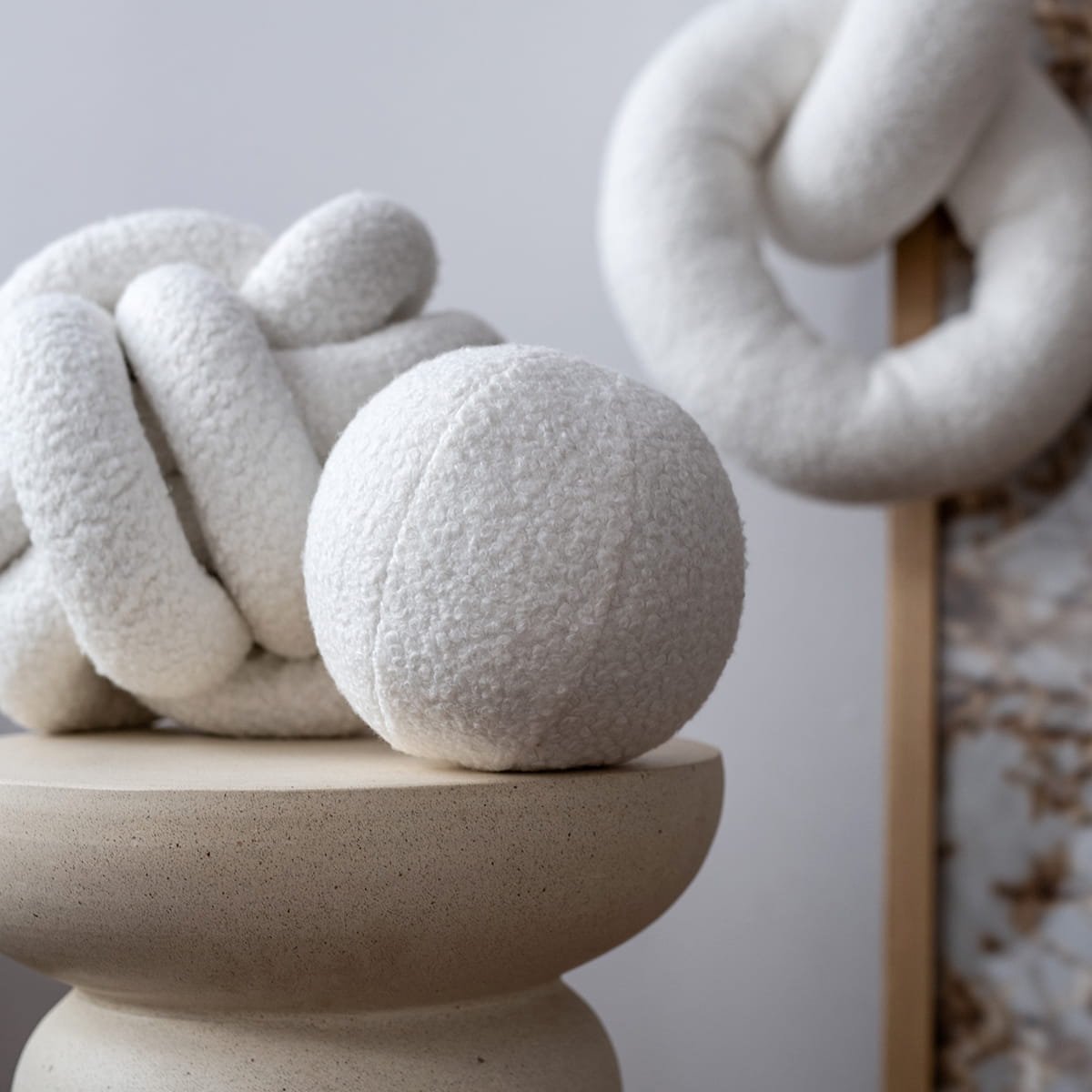 Decordruk Soft Loop - Sierkussen - Kleine Kleur - Wit