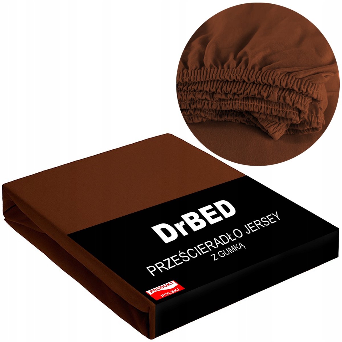 DrBED Serie - Jersey Hoeslaken - 160x200 - Bruin - Ademend - Makkelijk te Onderhouden